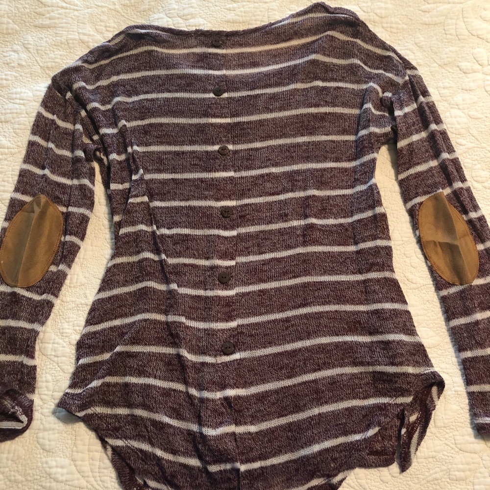 Maroon sweater with elbow pads